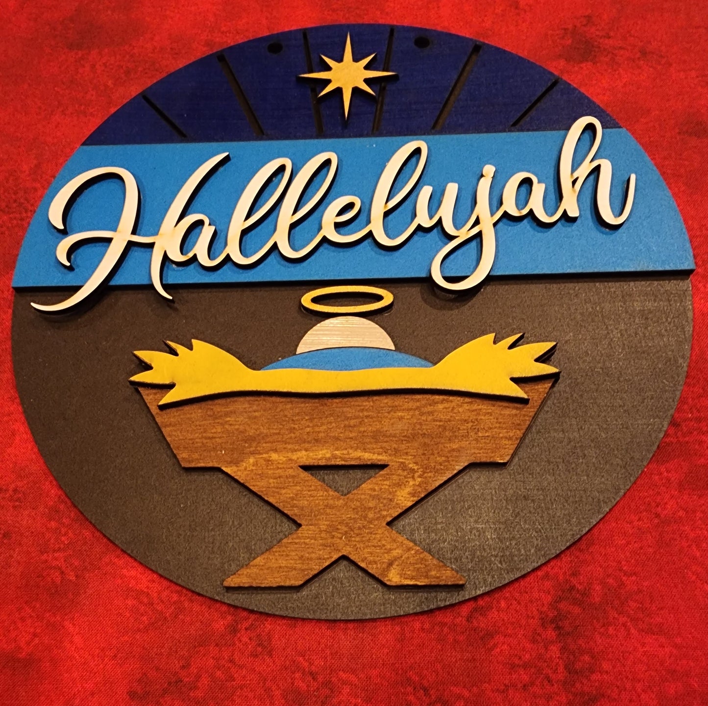Hallelujah - Jesus Manger Door Hanger