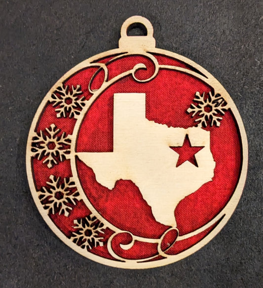 Ornament - Texas - Red Solid